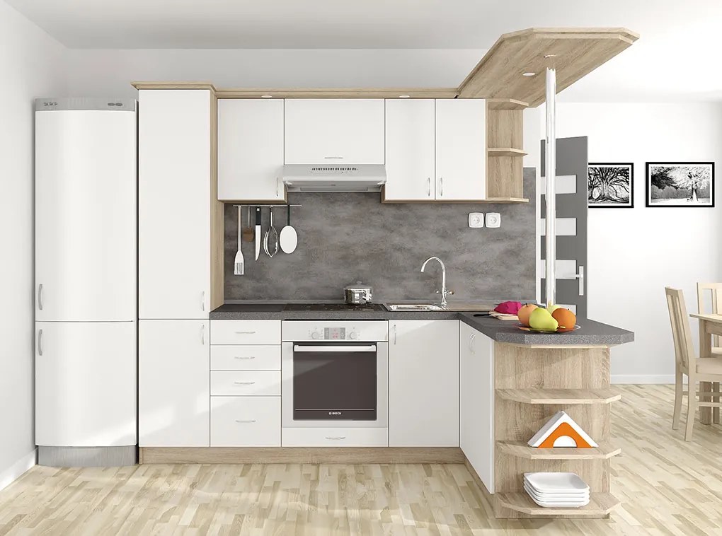 Nabytekmorava Kuchyna s ostrovčekom Bára C farba kuchyne: buk 381, pracovná doska: s pracovnou doskou