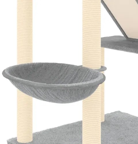 vidaXL Strom pre mačky od podlahy po strop bledosivý 277-303 cm-