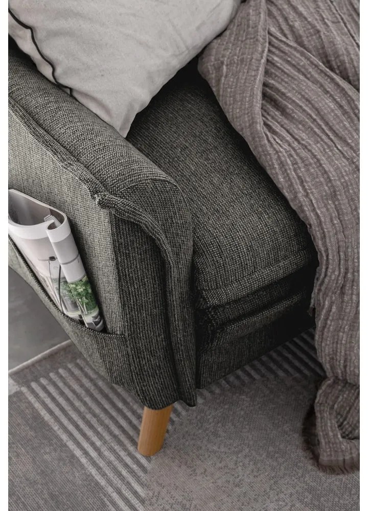 Tmavosivá rozkladacia rohová pohovka (ľavý roh) Charming Charlie – Miuform