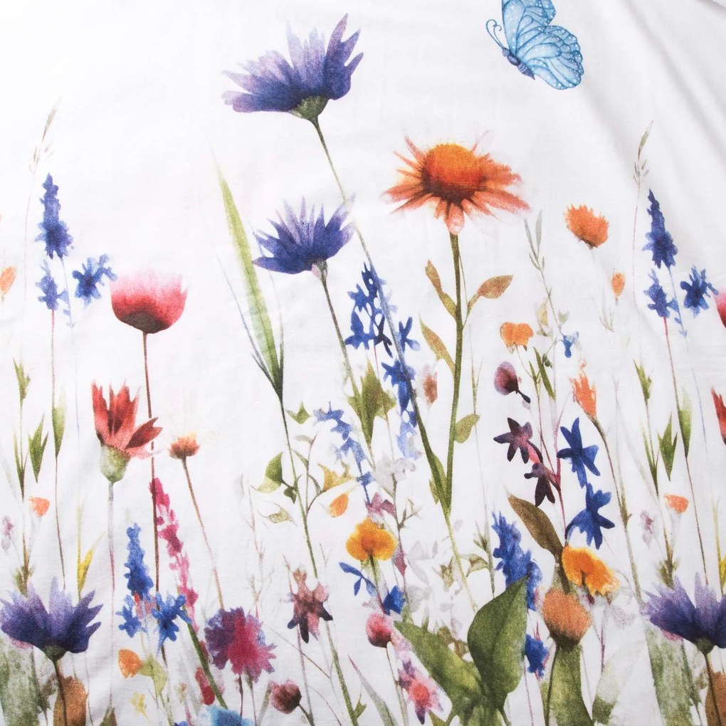 FLANELOVÉ OBLIEČKY FLANELOVE 180X200 CM, 2KS 70X80 CM KVETY