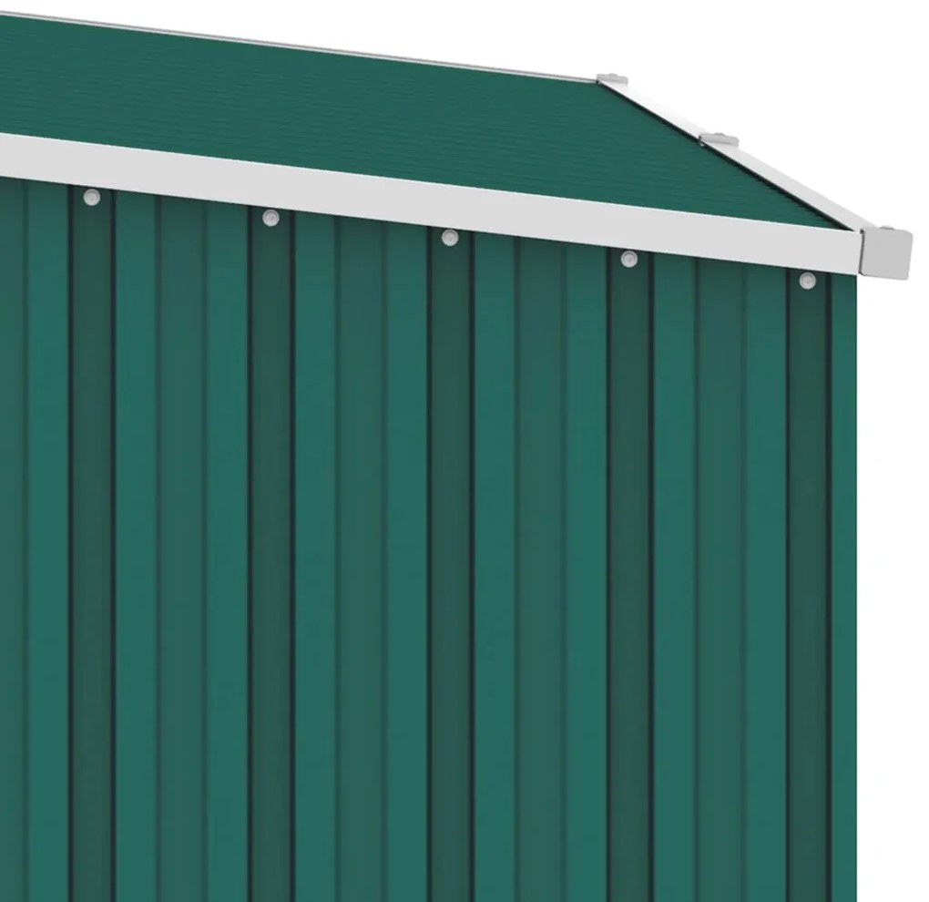 Záhradná kôlňa na palivové drevo zelená 245x98x159 cm pozinkovaná oceľ