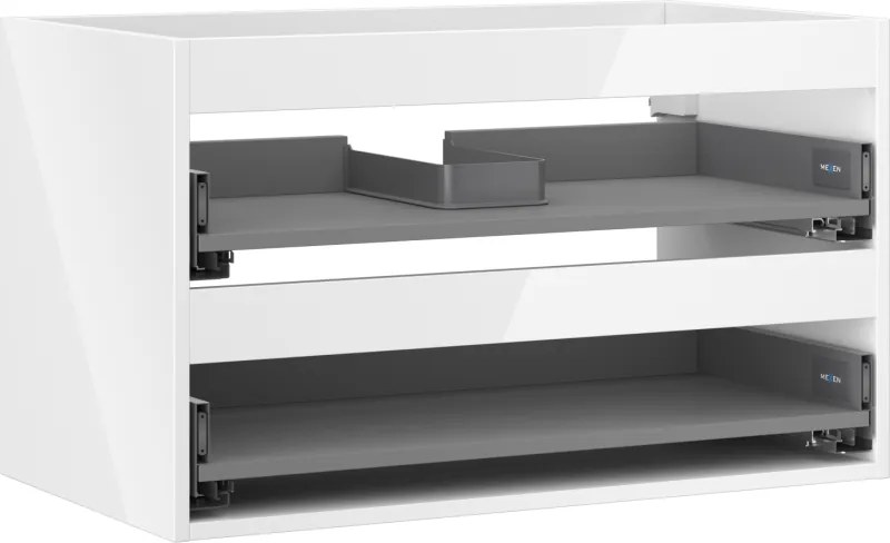 Mexen Box-A, závesná skrinka 80 cm, 2 zásuvky, biela lesklá, 91AX0-0800-470-2-00