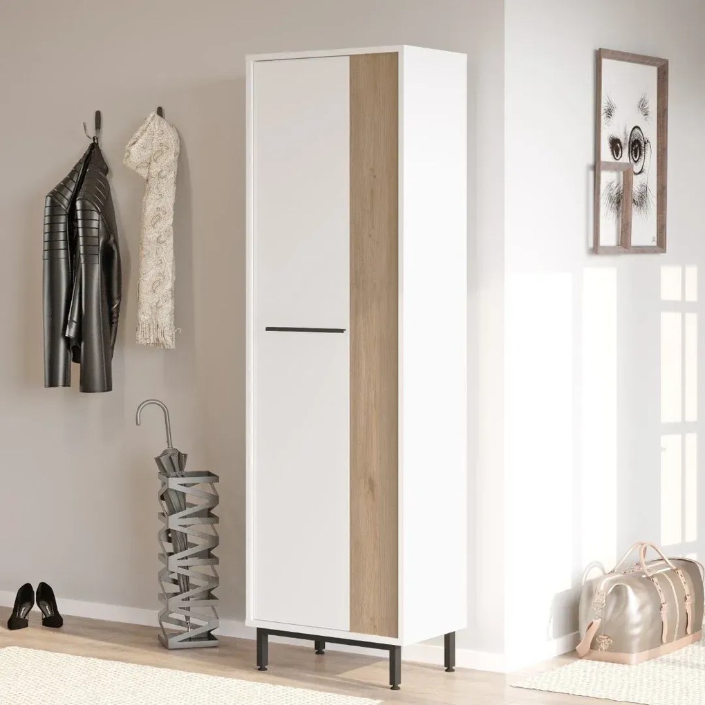 Vysoký botník Houseland Artego biely/dub Castello