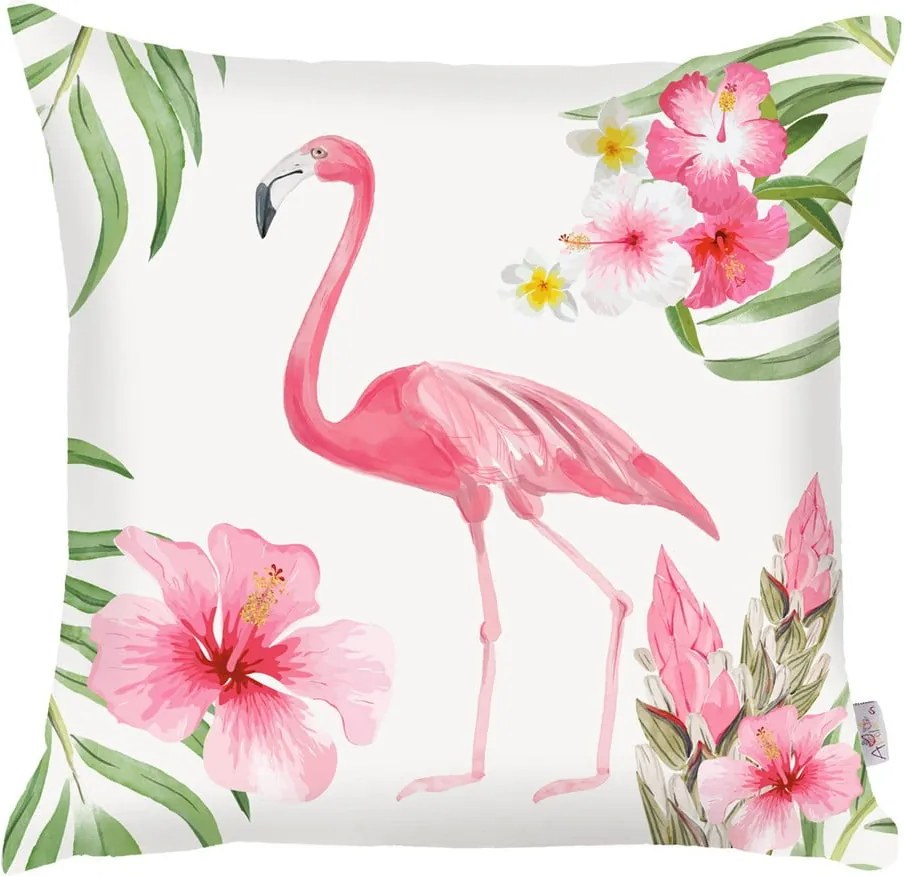 Ružová obliečka na vankúš Mike & Co. NEW YORK Flamingo, 43 × 43 cm