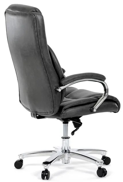 Kancelárske kreslo RYZAR — ekokoža, sivá, nosnosť 150 kg