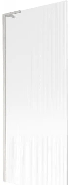 Mexen Next L, 1-krídlová vaňová zástena 80 x 150 cm, 6mm sklo s rebrovým vzorom, 6mm číre sklo, profil brúsená oceľ, 895-080-000-03-09-97