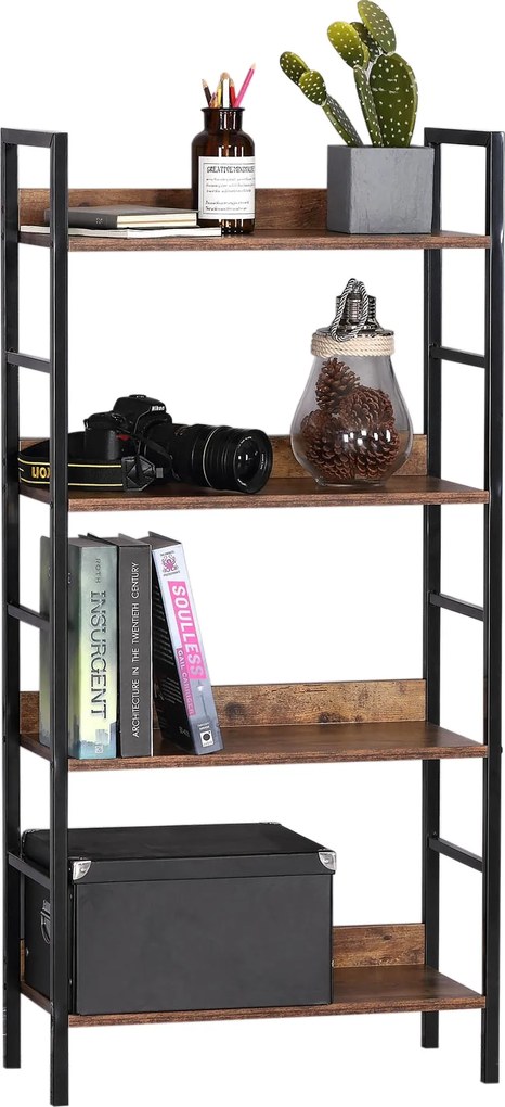 Lofotvý regál VARBERG - kov/drevo