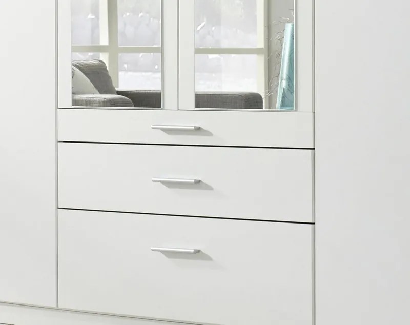 Šatníková skriňa Hildesheim, 271 cm,biela / biela