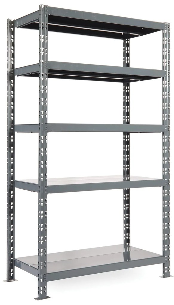 Policový regál 1800x1600x600 mm, 5 políc, nosnosť police 200 kg, základná