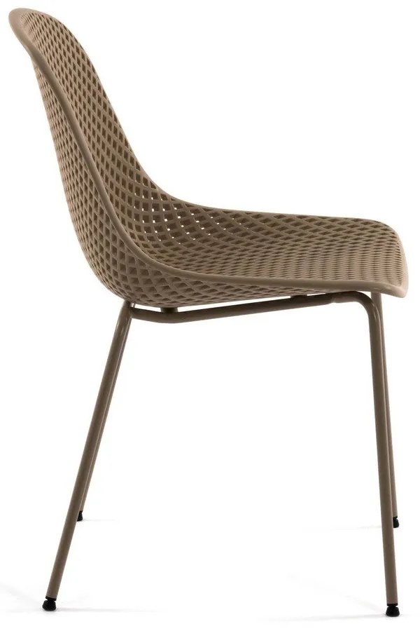 Svetlohnedá kovová záhradná stolička Quinby – Kave Home