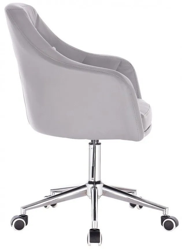 LuxuryForm DESIGN Kreslo ROMA na striebornej podstave s kolieskami - šedé