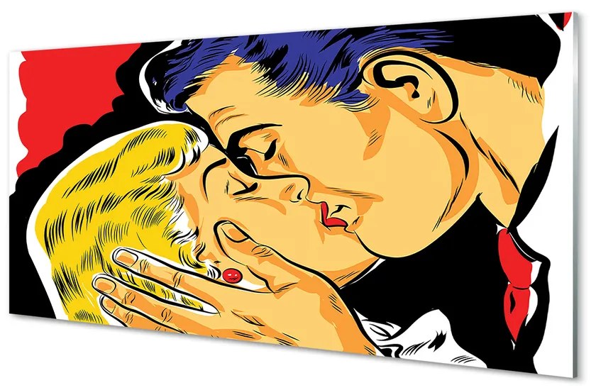 Nástenný panel  ľudia pobozkať 140x70cm