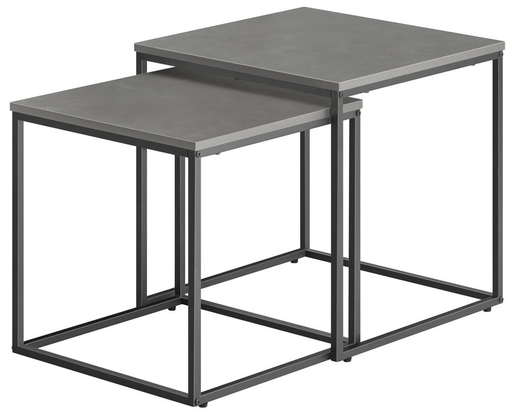 Dekorstudio Set 2ks kávových stolíkov - Betón / čierne nohy