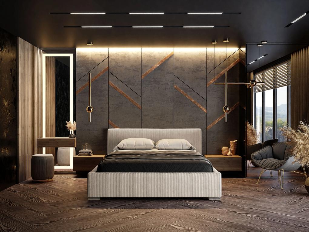 Čalúnená  manželská posteľ ADRIANA s úložným priestorom 180x200  béžová