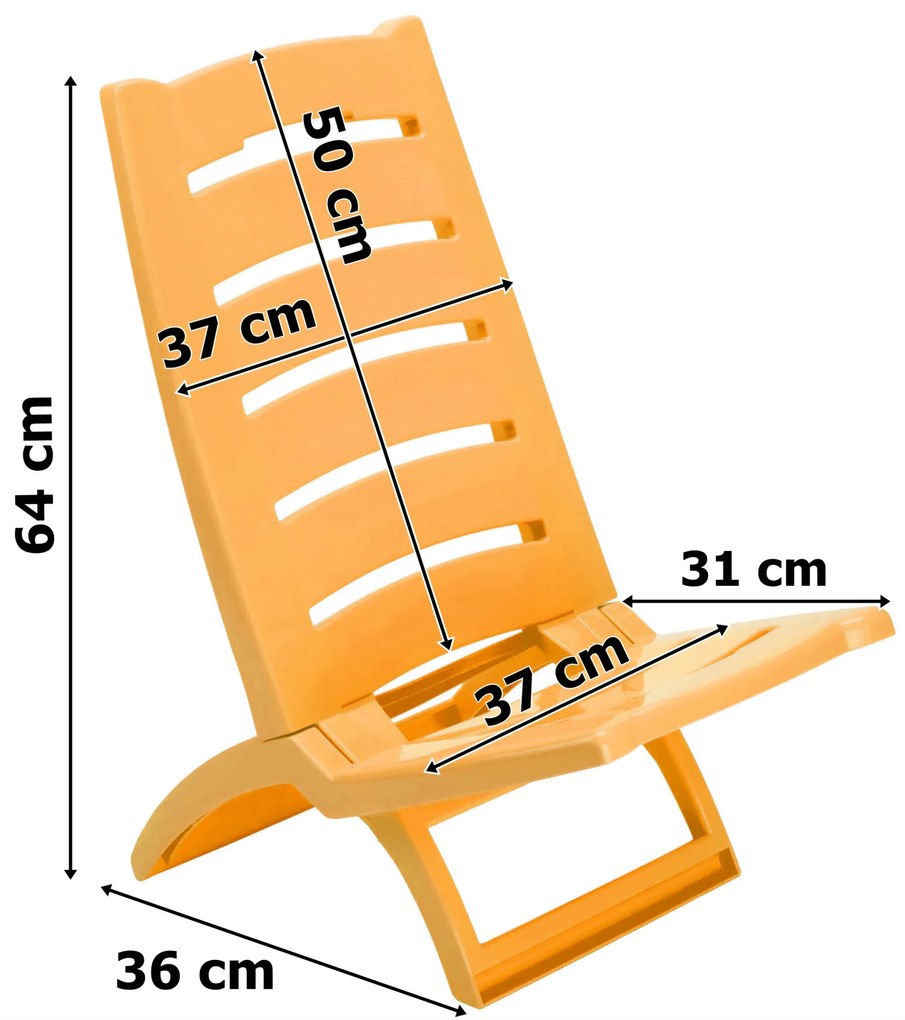 Plážové kreslo Tirreno žlté