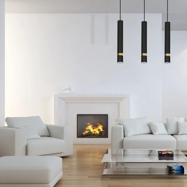 Závesné svietidlo na lanku JOKER 3xGU10/25W/230V čierno-zlaté