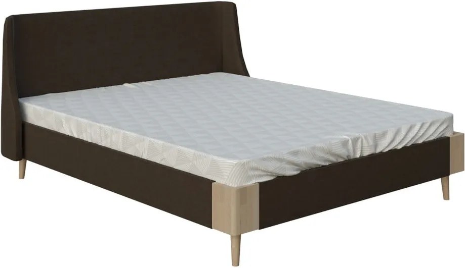 Hnedá dvojlôžková posteľ PreSpánok Lagom Side Soft, 180 x 200 cm