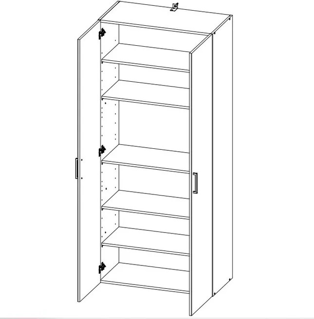 Policová skriňa Multiraum, 70 cm, biela