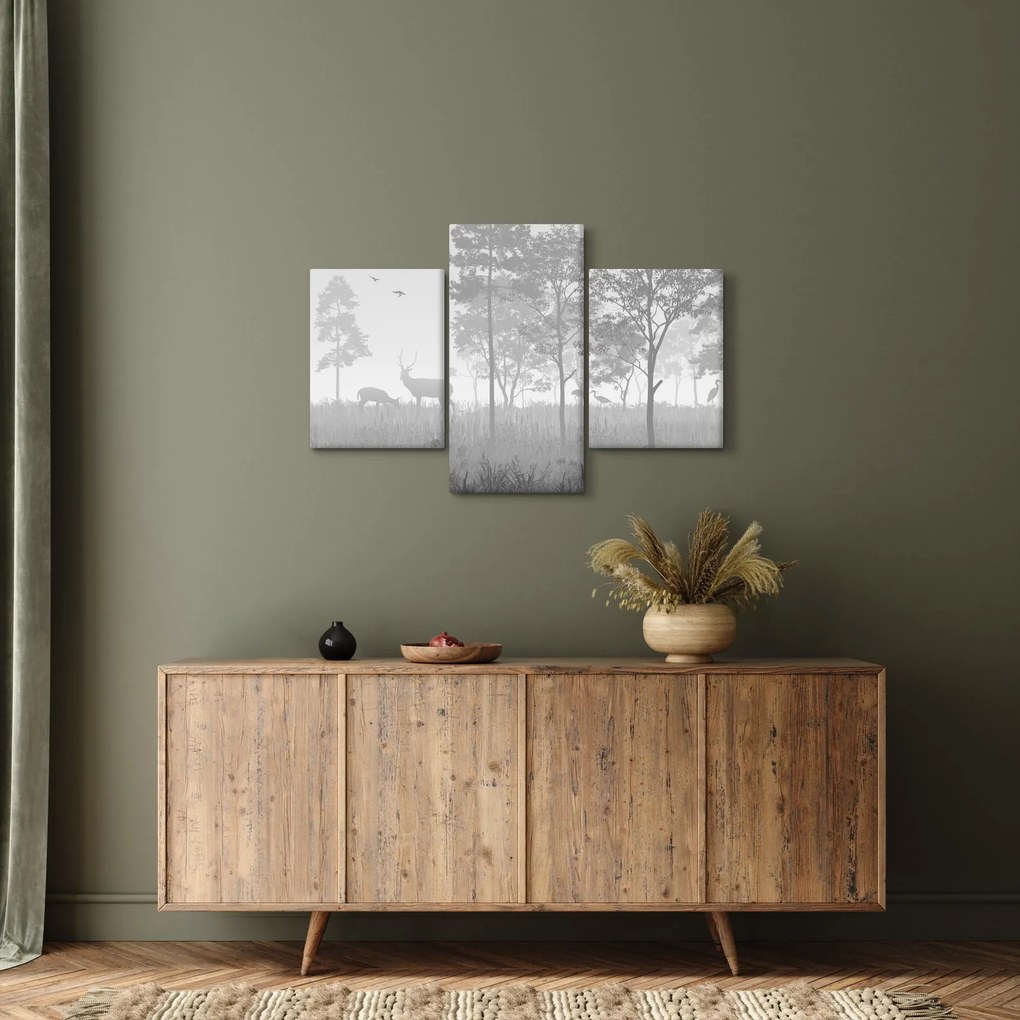 Obraz - Lúka s jeleňami (90x60 cm)