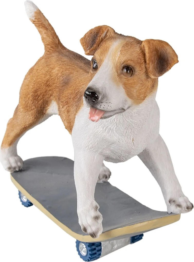 Dekoratívne soška psíka na skateboarde - 18 * 9 * 18 cm