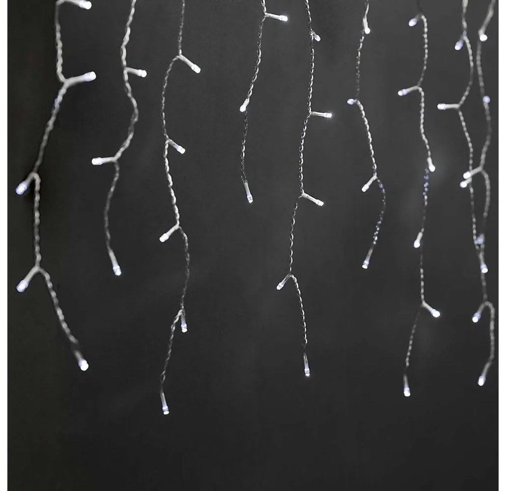 Nedis CLLC180C - LED vianočný záves 180xLED, 7 funkcií, 10,9m, IP44, studená bie