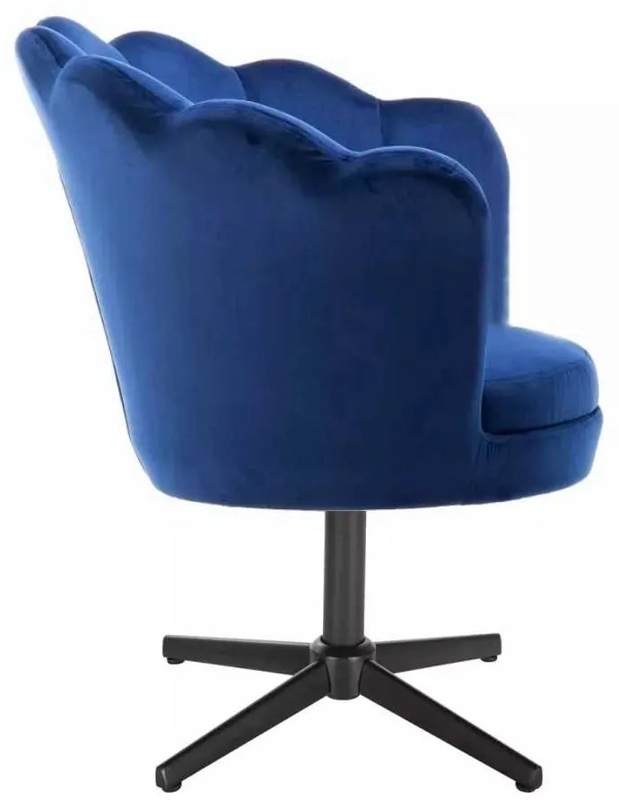 LuxuryForm DESIGN Kreslo FREY VELUR na čiernom kríži - modré