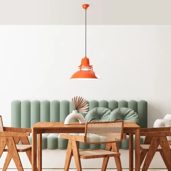 Luster na lanku TIBET 1xE27/40W/230V oranžový
