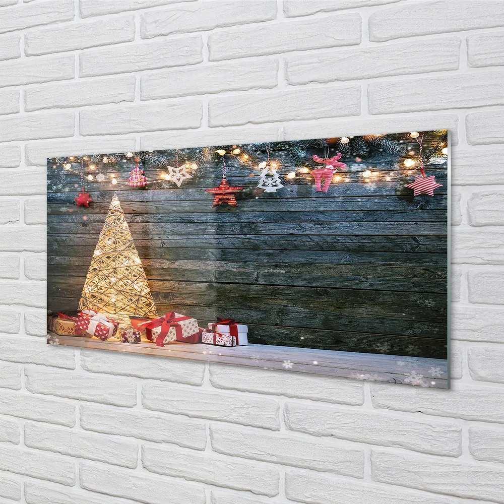 Obraz na akrylátovom skle Darčeky vianočný strom dekorácie dosky 140x70 cm