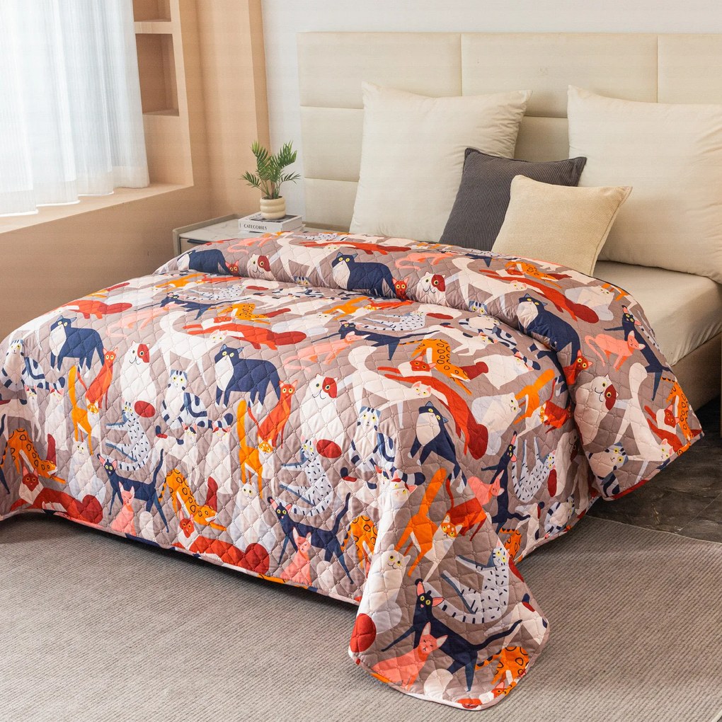 Prehoz na posteľ CATMOSPHERE, farebný Rozmer: 170 x 210 cm
