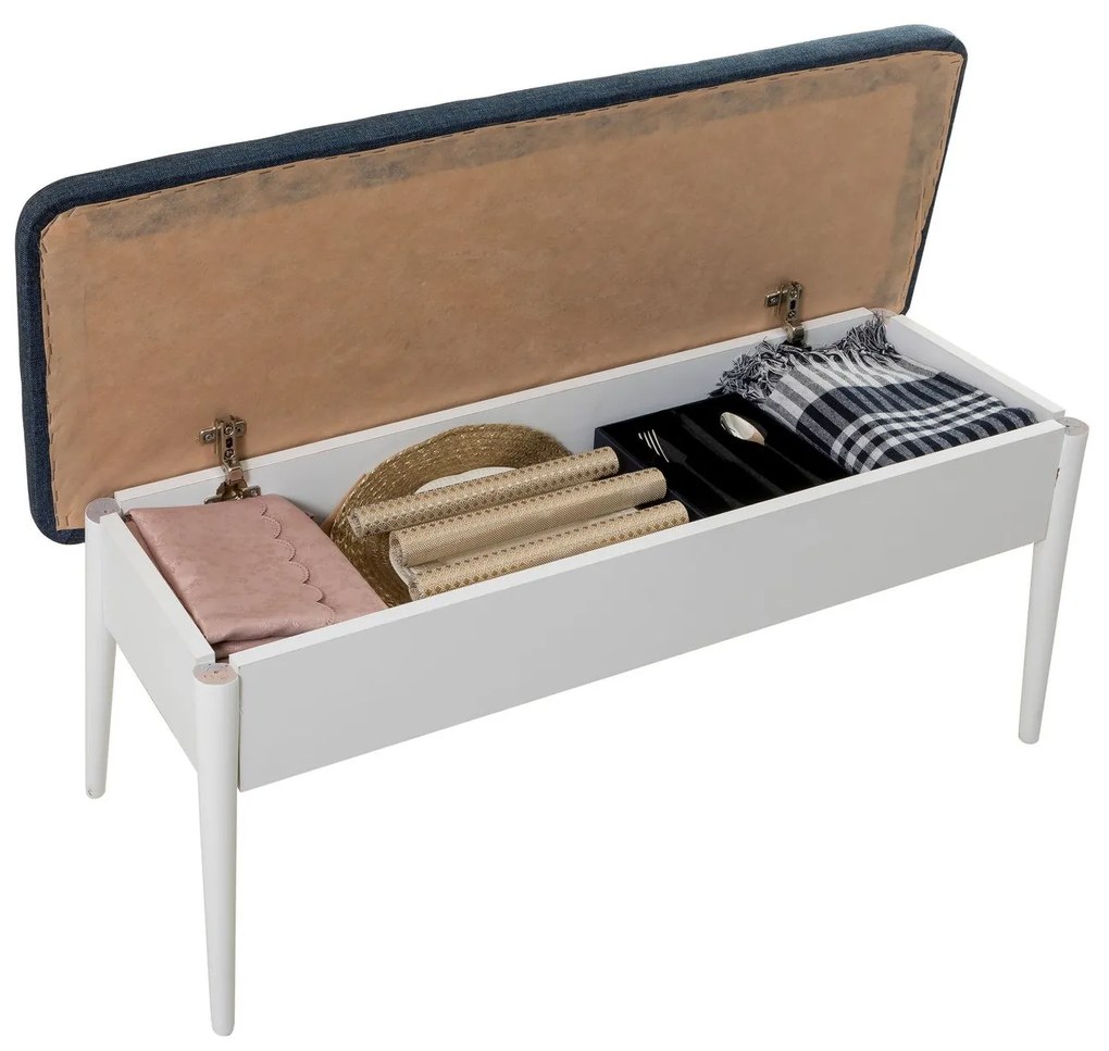 Jedálenský set Vina 5D biela/tmavomodrá