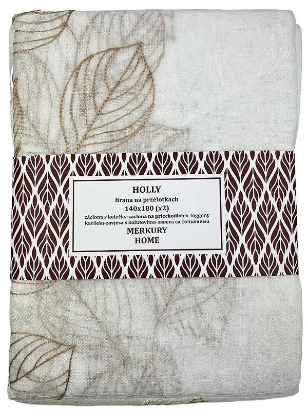 Záclona na priechodkách Holly polyester béžová 140x180 Merkury Home II/22