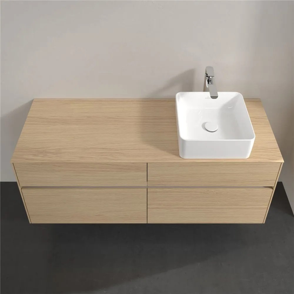 VILLEROY &amp; BOCH Collaro závesná skrinka pod umývadlo na dosku (umývadlo vpravo), 4 zásuvky, s LED osvetlením, 1400 x 500 x 548 mm, Nordic Oak, C047B0VJ