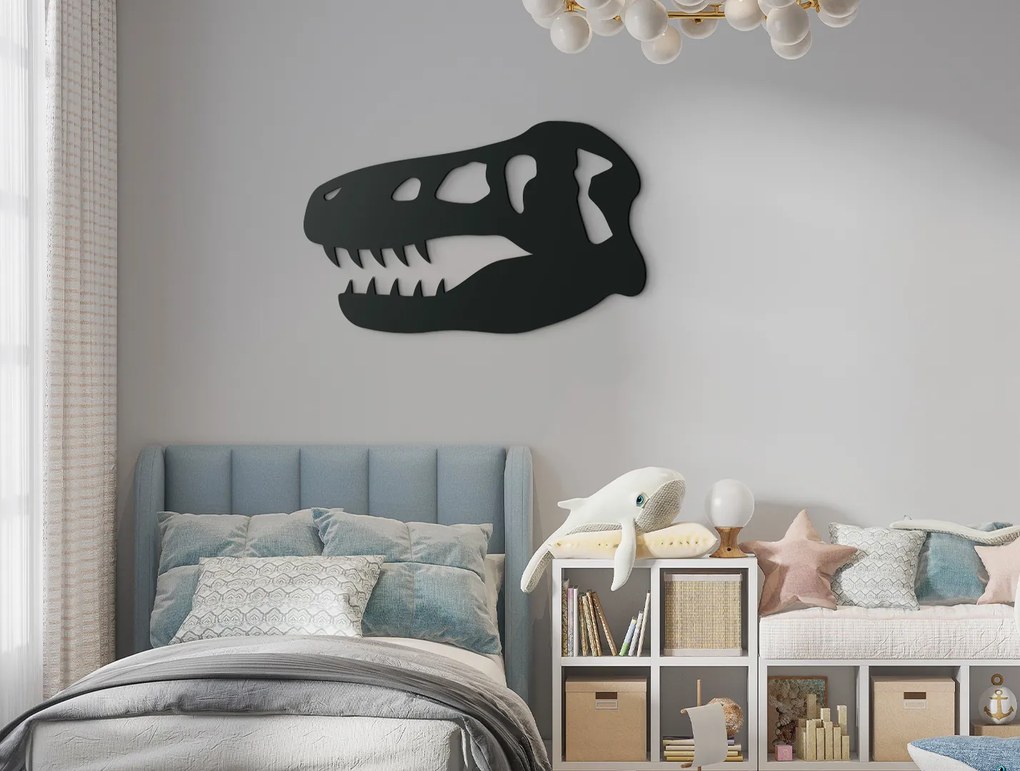 drevko Detská nálepka na stenu Hlava dinosaura Rozmer obrazu: 20 x 32,5 cm, Farba dekorácie: Čierna