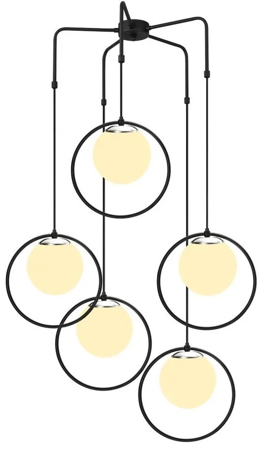 Čierne kovové závesné svietidlo Opviq lights Satyros