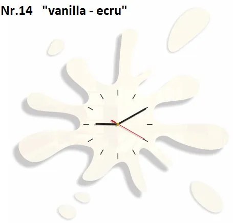 Moderné nástenné hodiny v tvare machule vanilla-ecru