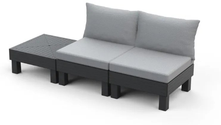 Záhradný nábytok Keter Elements balkónový modulárny set grafitový