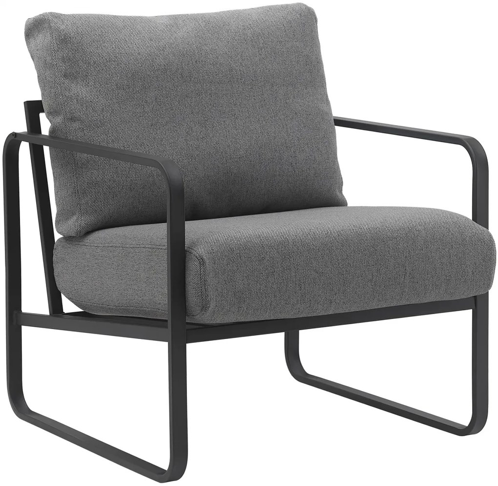 Design-Shop Kreslo Manea - látka / kov - Tmavo sivá