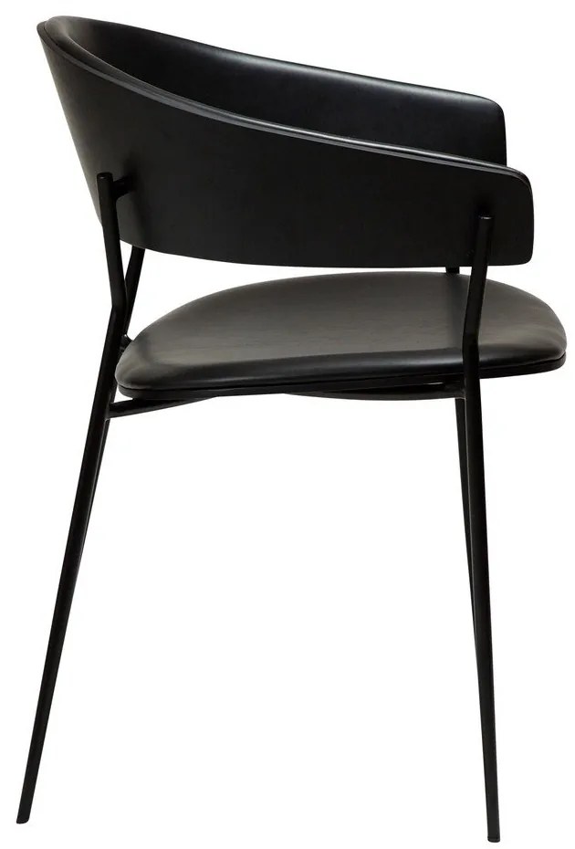 Matne čierne jedálenské kreslo s podrúčkami Crib – DAN-FORM Denmark