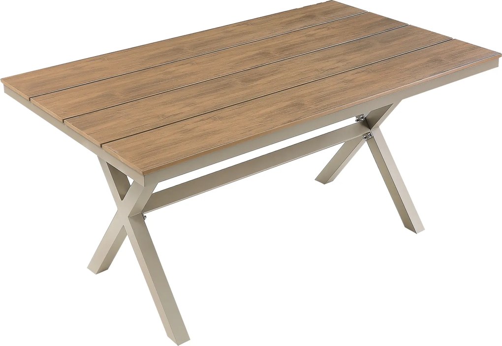 BEŽOVÝ HLINÍKOVÝ ZÁHRADNÝ STÔL 150 x 90 x 74 CM