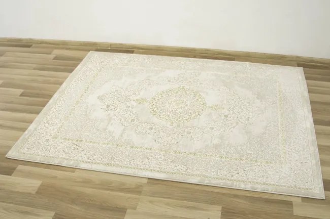 Koberec Allora Plus B826A lesklý krémový/zlatý