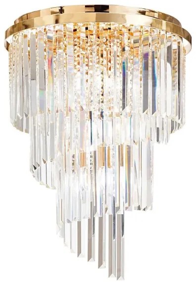 Ideal Lux - Krištáľový prisadený luster CARLTON 12xE14/40W/230V pr. 50 cm zlatá