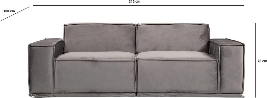 Dvoumístná pohovka Lego 215 cm šedá