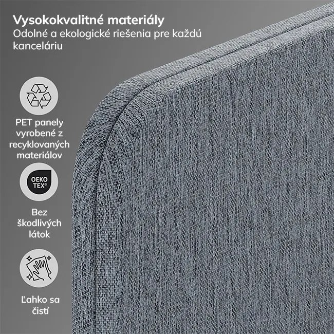 Kancelársky akustický paravan Carbon fog, 260/145 cm: SADIE