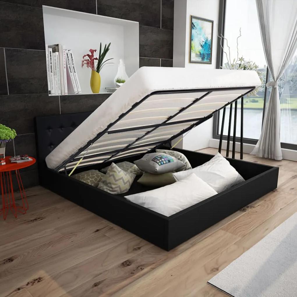 vidaXL Hydraulický posteľný rám+úložný priestor, umelá koža 140x200 cm