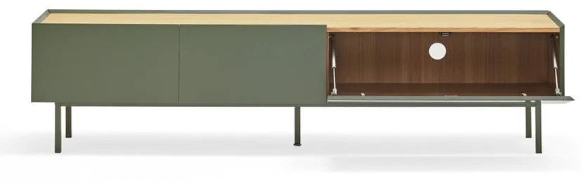 Zelený/v prírodnej farbe TV stolík v dekore duba 180x45 cm Arista – Teulat
