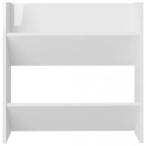 vidaXL Nástenné botníky 4 ks lesklé biele 60x18x60 cm drevotrieska-