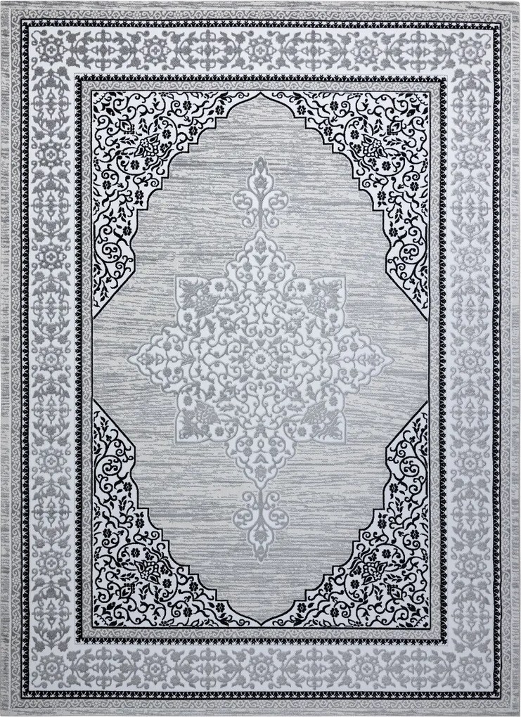 Dywany Łuszczów 80x150 cm Kusový koberec Gloss 8490 52 Ornament ivory/grey, šedá, chodba / predsieň