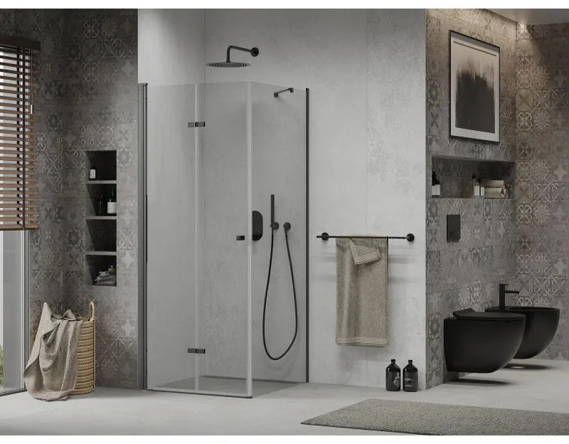 Mexen Lima sprchovací kút 80x80 cm, priehľadná, čierna, 856-080-080-70-00