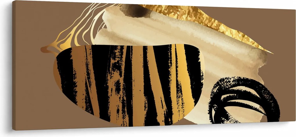 Obraz - Abstrakcia golden brown N⁰2 (120x50 cm)