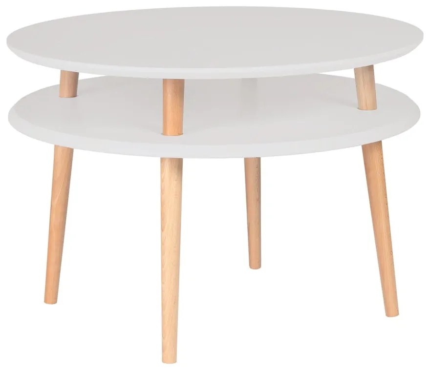 Svetlosivý konferenčný stolík s prírodnými nohami Ragaba UFO, Ø 70 cm